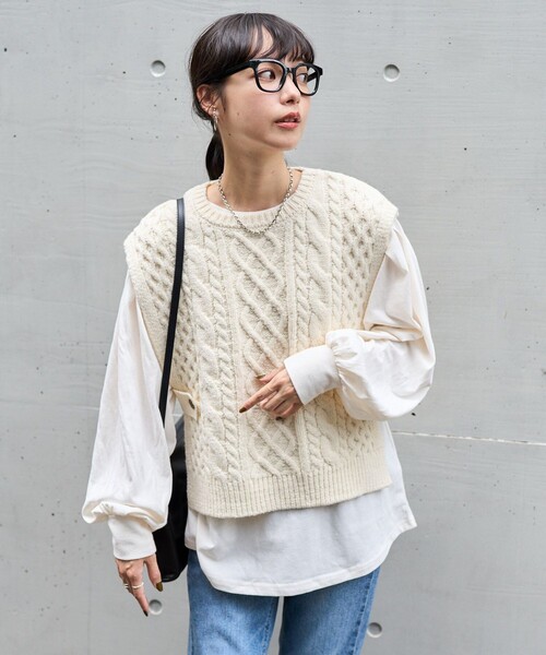 FREAK'S STORE 「FREAK'S STORE」 ニットベスト FREE ホワイト レディース