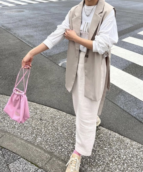 andme 「andme」 ベスト M サンドベージュ レディース - 画像 (4)