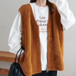 Discoat ベスト ジレ 「ユニセックス」ミンクライクファーベスト レディース メンズ