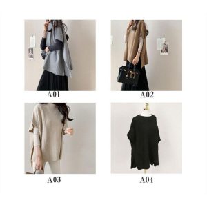 ニットベスト レディース ローゲージニット ジレー トップス ポンチョ チョッキ プルオーバー ゆったり レイヤード セーター カジュアル 可愛い