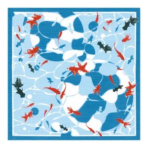 風呂敷 ランチクロス お弁当 50cm 中巾 綿 小ふろしき揺らめき涼夏 ( 風呂敷き ふろしき お弁当包み 50センチ 日本製 )