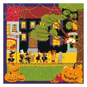 風呂敷 ランチクロス お弁当 50cm 中巾 三毛猫みけの夢日記 小ふろしき みけのハロウィン （ 風呂敷き ふろしき お弁当包み 50センチ 和柄 綿 日本製 ネコ ）