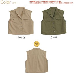 大きいサイズ レディース ベスト チノ ミリタリーベスト アウター ジレ LL 3L 4L 春 春物 春服