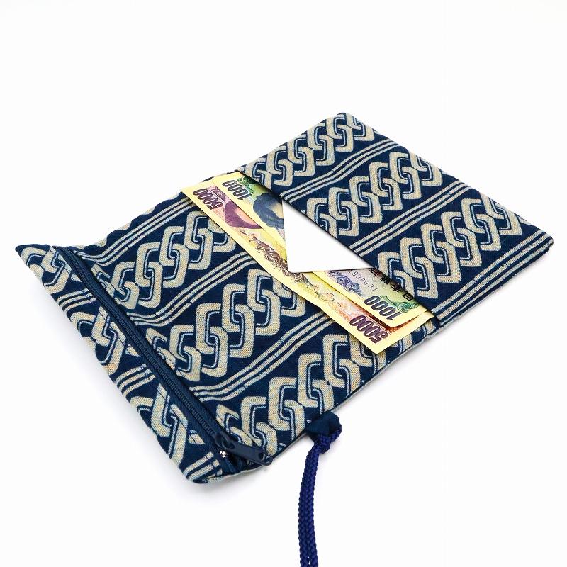 財布 和財布 男財布 着物用 父の日 / 道中財布 唐草 和柄財布 和小物 和雑貨 和服用 紳士用 和装小物 時代劇 - 画像 (3)