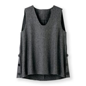 ベスト 40代 50代 60代 70代 80代 ミセス シニア ファッション 大人 おしゃれ レディース 春夏 服 サイドボタンチュニックベスト