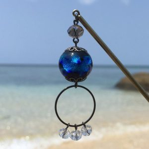 かんざし ほたる玉 とんぼ玉 一本簪 和装アクセサリー ブルー