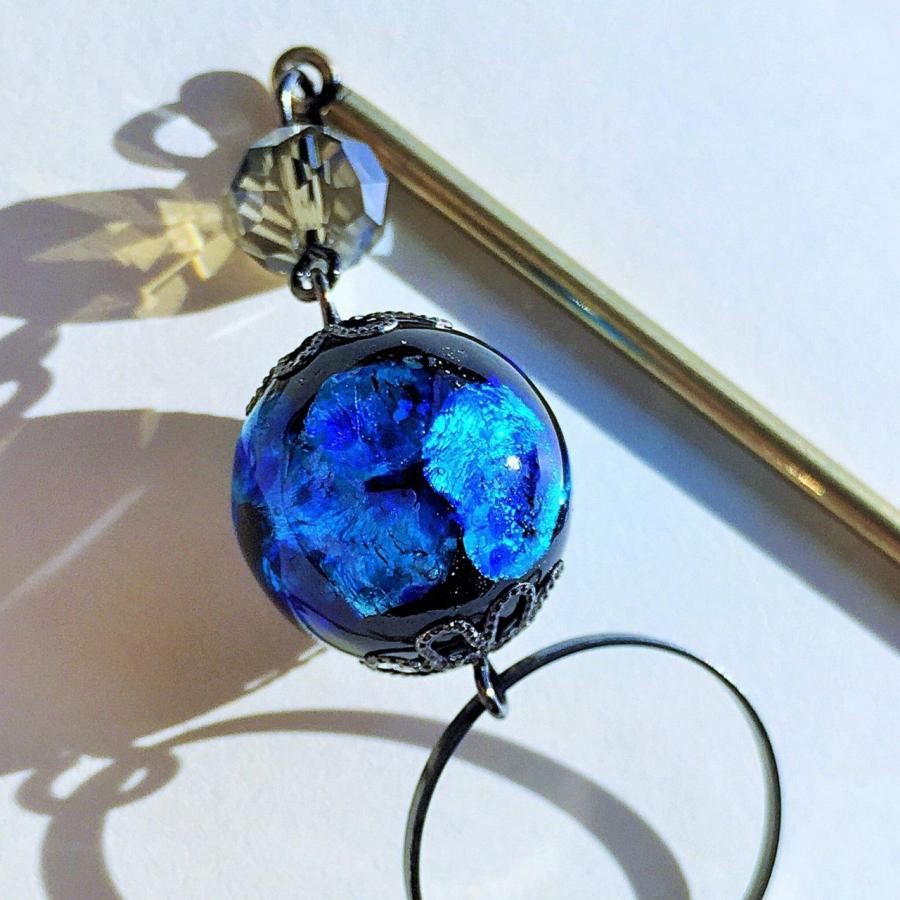 かんざし ほたる玉 とんぼ玉 一本簪 和装アクセサリー ブルー - 画像 (3)