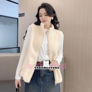 ボアベストボアジャケット レディース フリース ボア アウター ベスト ボアベスト フリースベスト スタンドカラー 立ち襟 アウトドア 無地 大きサイ