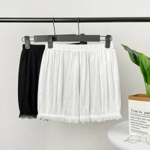 送料無料 ペチパンツ ロリータ レース インナーパンツ 薄い カボチャパンツ 見せパンツ レディース 可愛い ホワイトブラック ペチコート コスチューム 楽天海