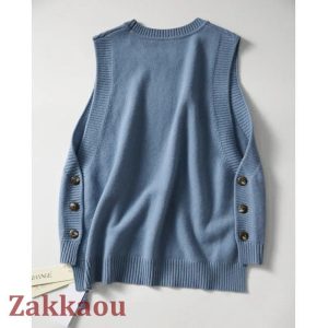 ニットベスト レディース ジレー トップス チョッキ プルオーバー タンクトップ ゆったり レイヤード セーター カジュアル 可愛い